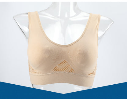 [Gentle Care] Plus Size Seamless Sports Bra for Women - Purple, Breathable Mesh Fabric, Push-Up with Removable Pads, Comfort Fit Vest Style, Sizes 36XL to 40XL, Plus Size Bra