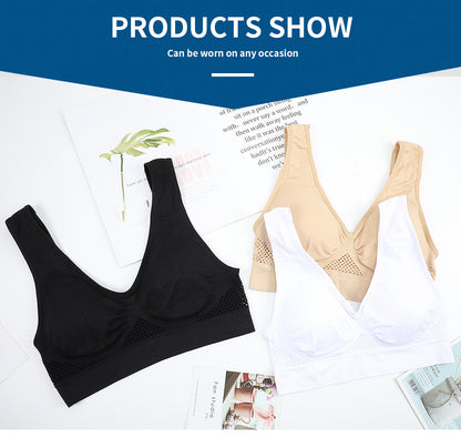 [Gentle Care] Plus Size Seamless Sports Bra for Women - Purple, Breathable Mesh Fabric, Push-Up with Removable Pads, Comfort Fit Vest Style, Sizes 36XL to 40XL, Plus Size Bra